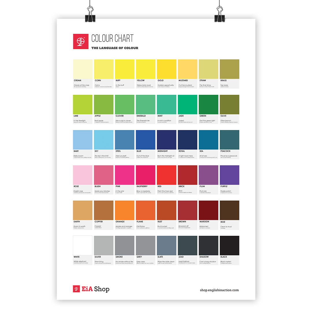 English Colour Chart Poster | EFL Resource for Teaching Colours and Visual Learning