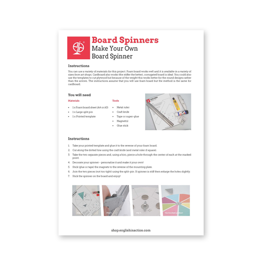 Make Your Own Board Spinners | EFL Resource - TEFL-Toolkit.com
