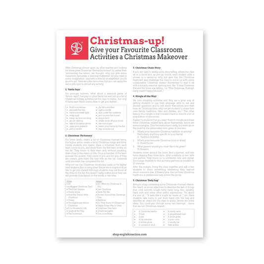 Christmas-up! | EFL Guide to Festive Variations of Classic Classroom Activities - TEFL-Toolkit.com