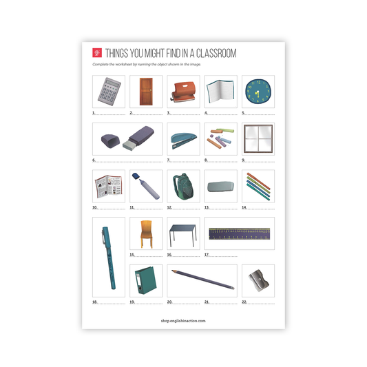 Classroom Objects Worksheet | EFL Resource for Vocabulary Practice - TEFL-Toolkit.com