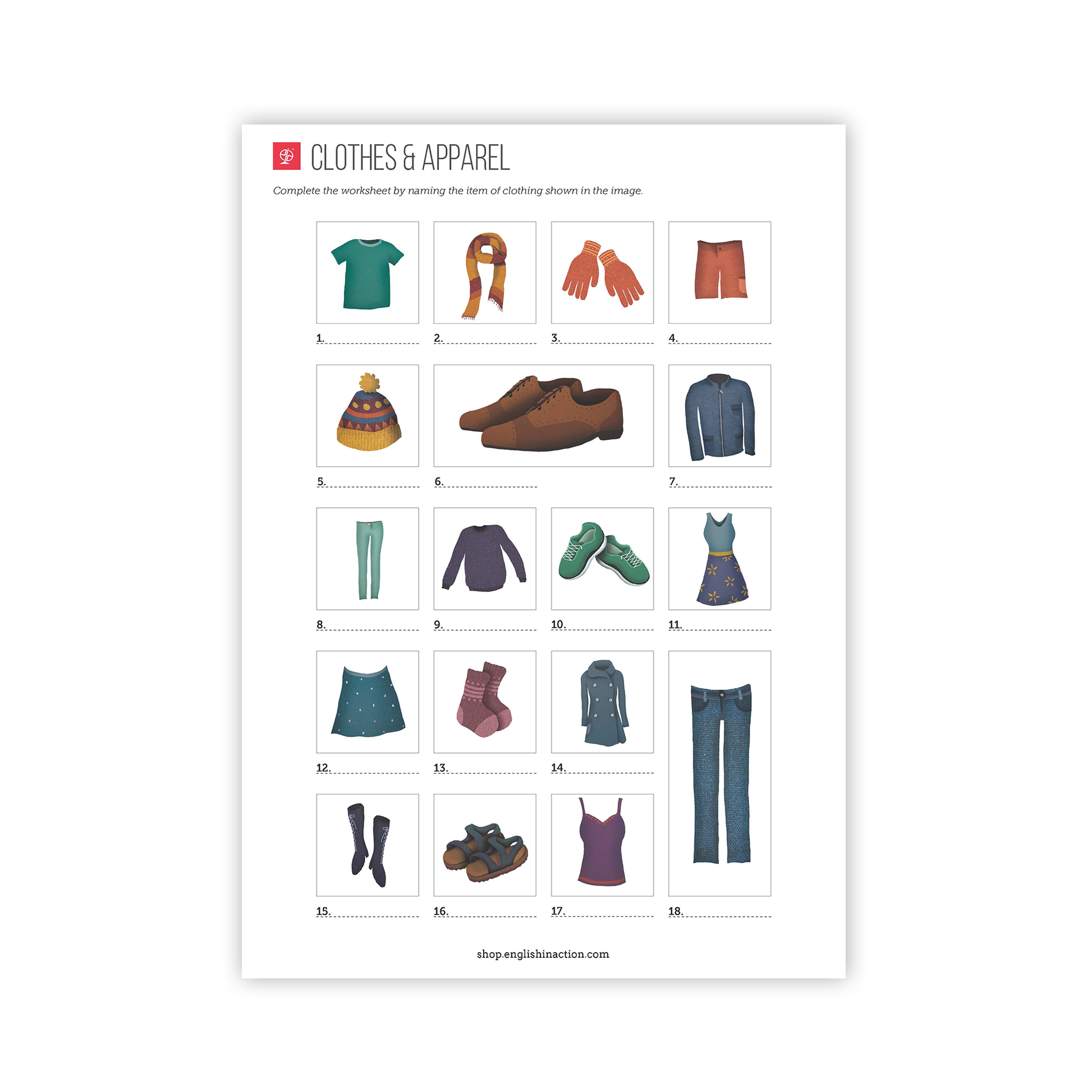 Clothes and Apparel Worksheet | EFL Resource for Vocabulary Practice - TEFL-Toolkit.com