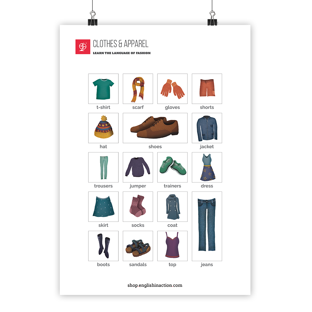 Clothes and Apparel Poster | EFL Resource for Vocabulary Practice - TEFL-Toolkit.com
