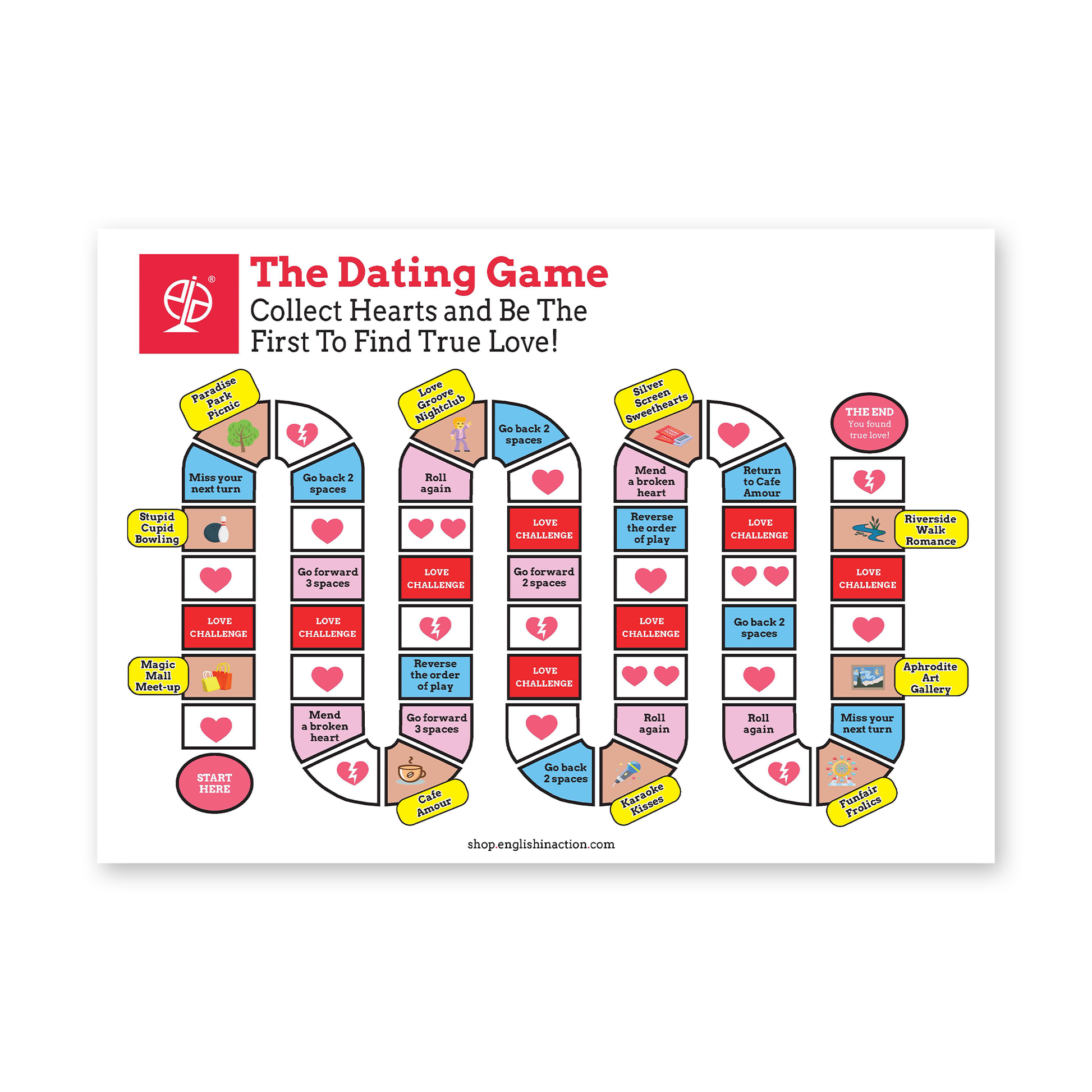 The Dating Game | Downloadable ESL Board Game - TEFL-Toolkit.com