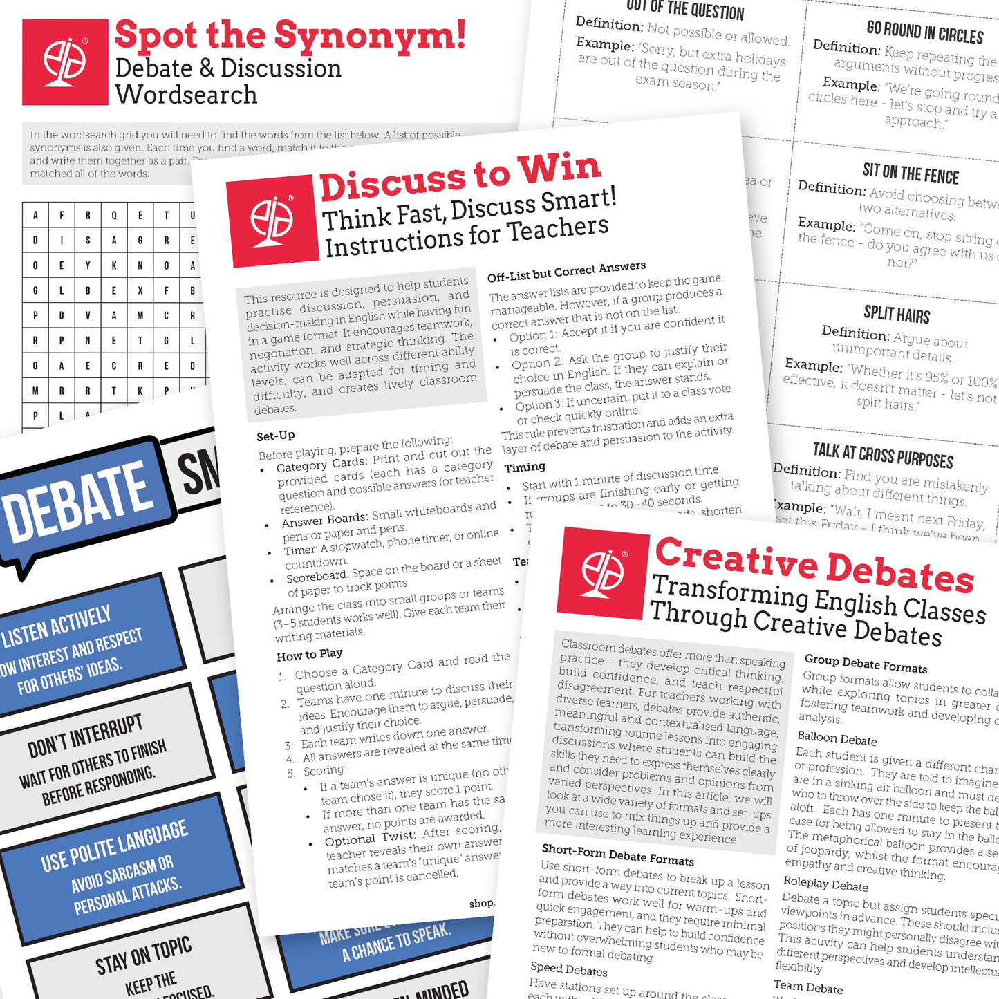 Debates & Discussions | EFL Resource Pack for Debating, Discussion Skills and Oral Exam Preparation