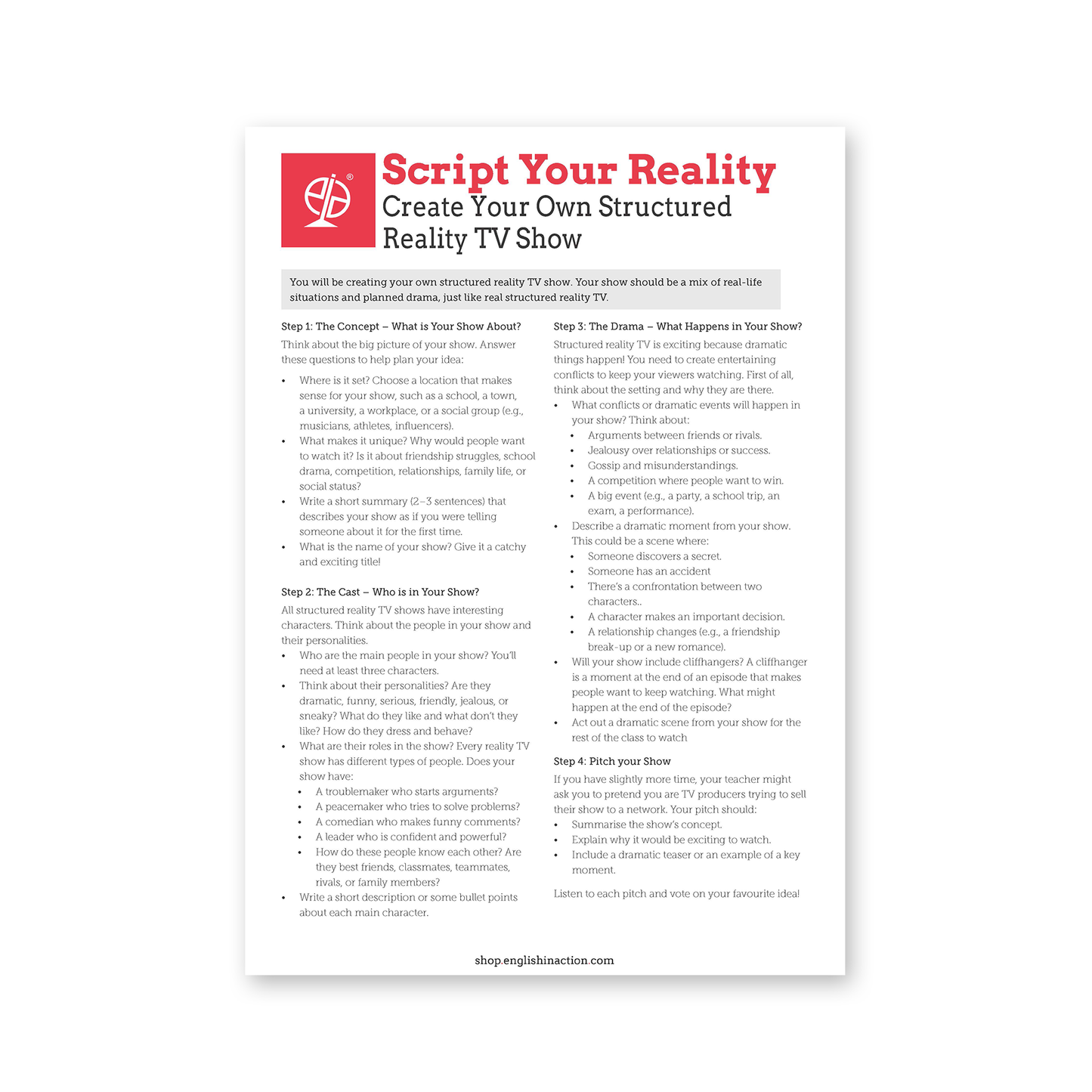 Drama or Reality? Text and Activities | EFL Resource