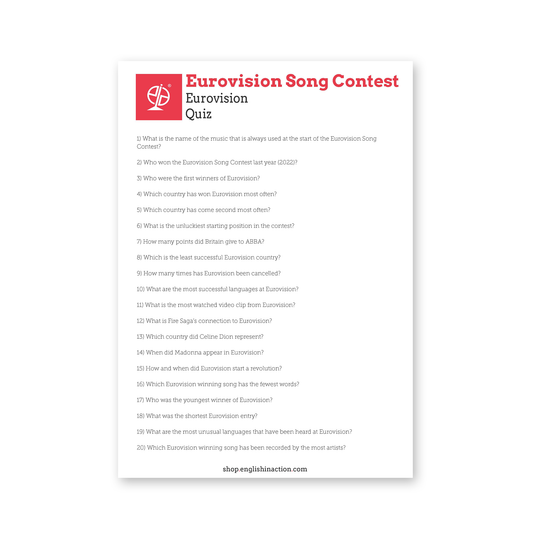 Eurovision and Liverpool Quiz | EFL Worksheet on Music, Culture and British Landmarks - TEFL-Toolkit.com