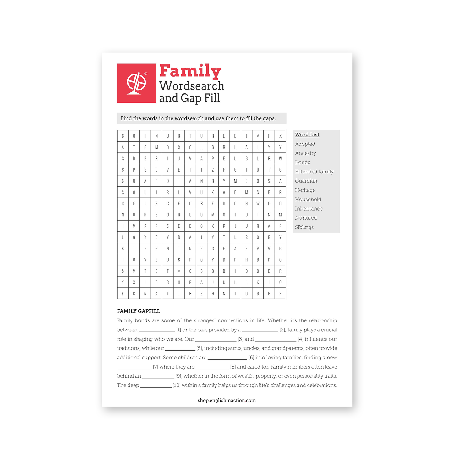 Family, Friends and Pets Vocabulary | EFL Worksheet