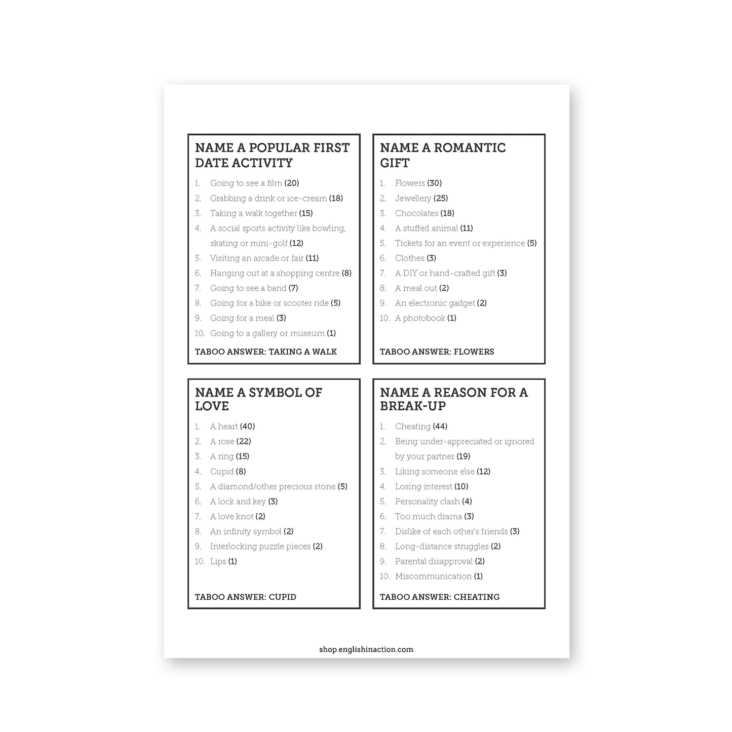 Top Picks Challenge | EFL Game - TEFL-Toolkit.com