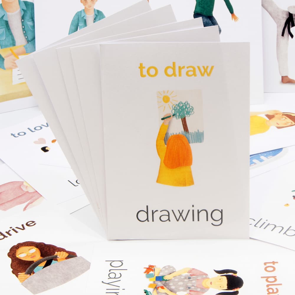 25 Common English Verbs | Virtual Flashcards - shop.englishinaction.com