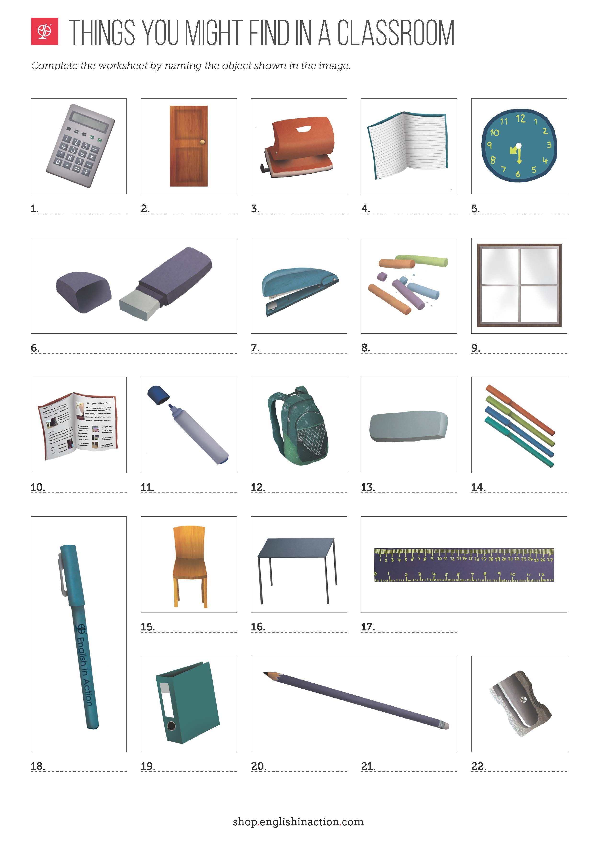 Classroom Objects Vocabulary Bundle | ESL Poster, Flashcards and Works ...