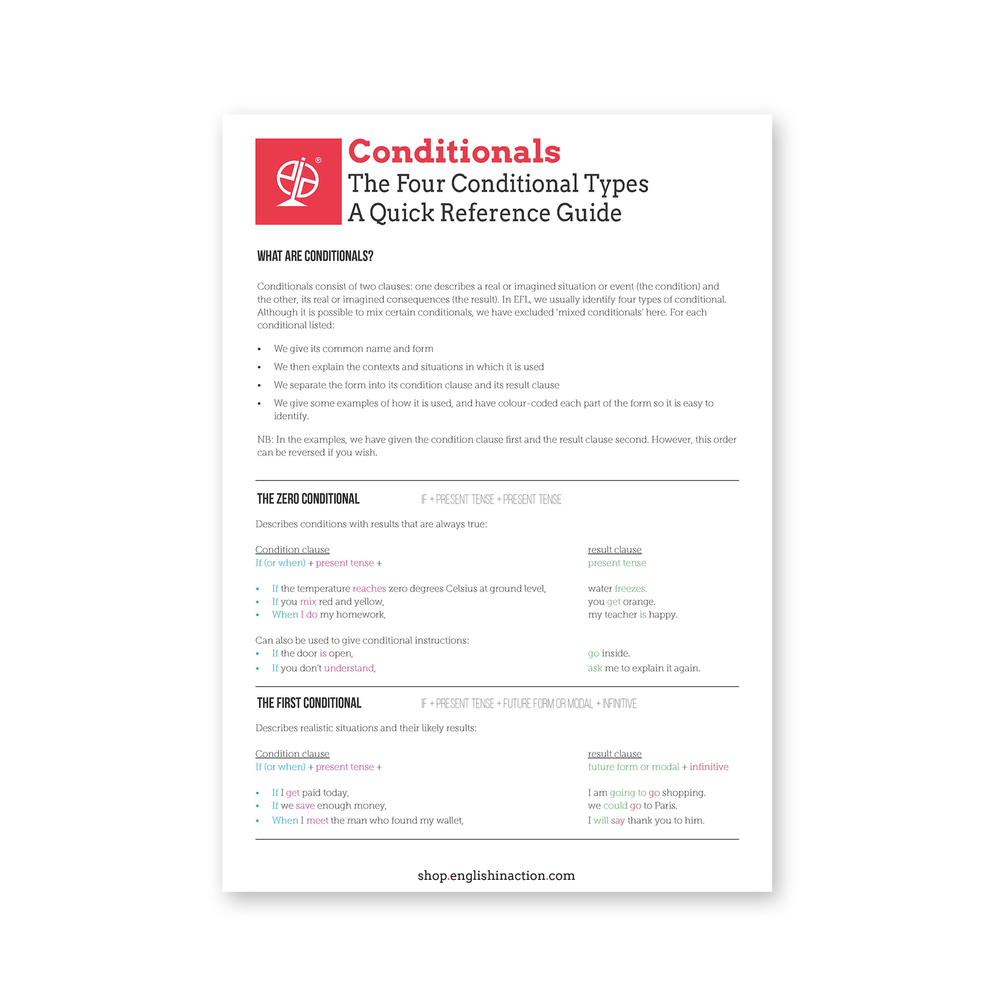 The Four Conditional Types – A Quick Reference Guide for TEFL/ESOL Teachers - TEFL-Toolkit.com