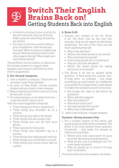 Back to School | EFL & ESL English Activities and Classroom Posters