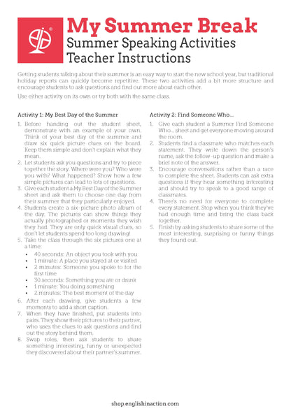 Back to School | EFL & ESL English Activities and Classroom Posters