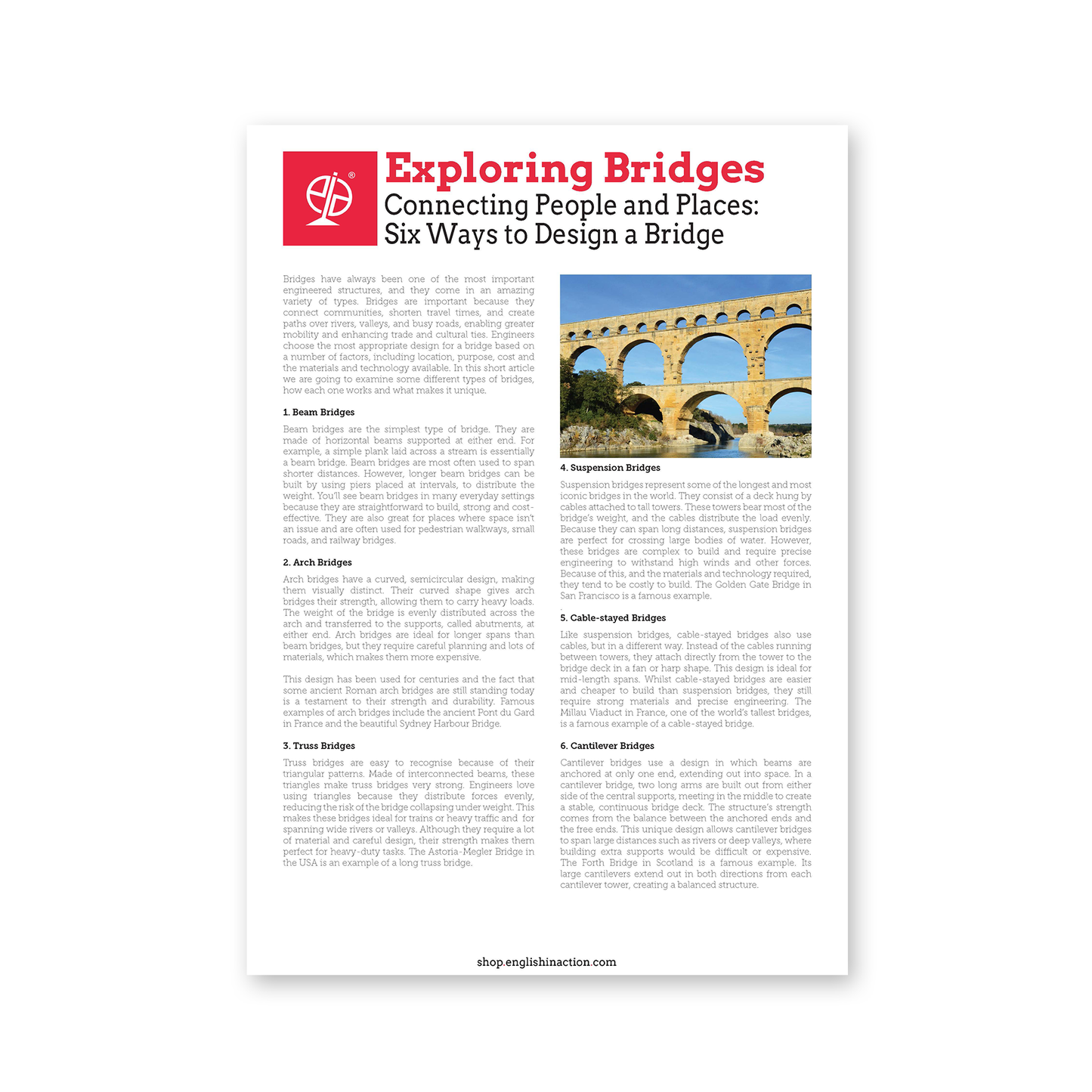 Exploring Bridges Text and Construction Challenge | EFL Resource