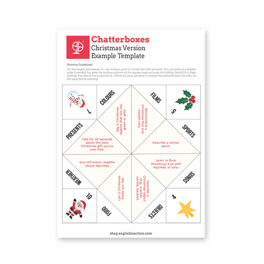 Christmas Chatterboxes | Christmas EFL Speaking and Vocabulary Game