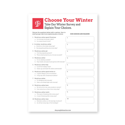 Choose Your Winter | Seasonal Speaking and Decision-Making EFL Activity