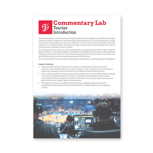 Commentary Lab | Sports Commentary Speaking and Listening Activities