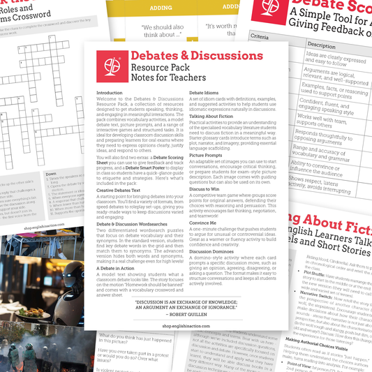 Debates & Discussions | EFL Resource Pack for Debating, Discussion Skills and Oral Exam Preparation