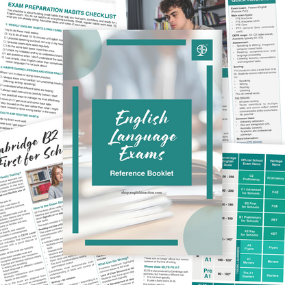 English Language Exams Reference Booklet | Cambridge, IELTS, PTE, TOEFL, TOEIC and More - TEFL-Toolkit.com