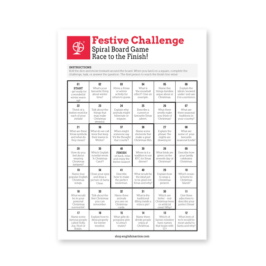 Festive Challenge | Christmas EFL Speaking Board Game