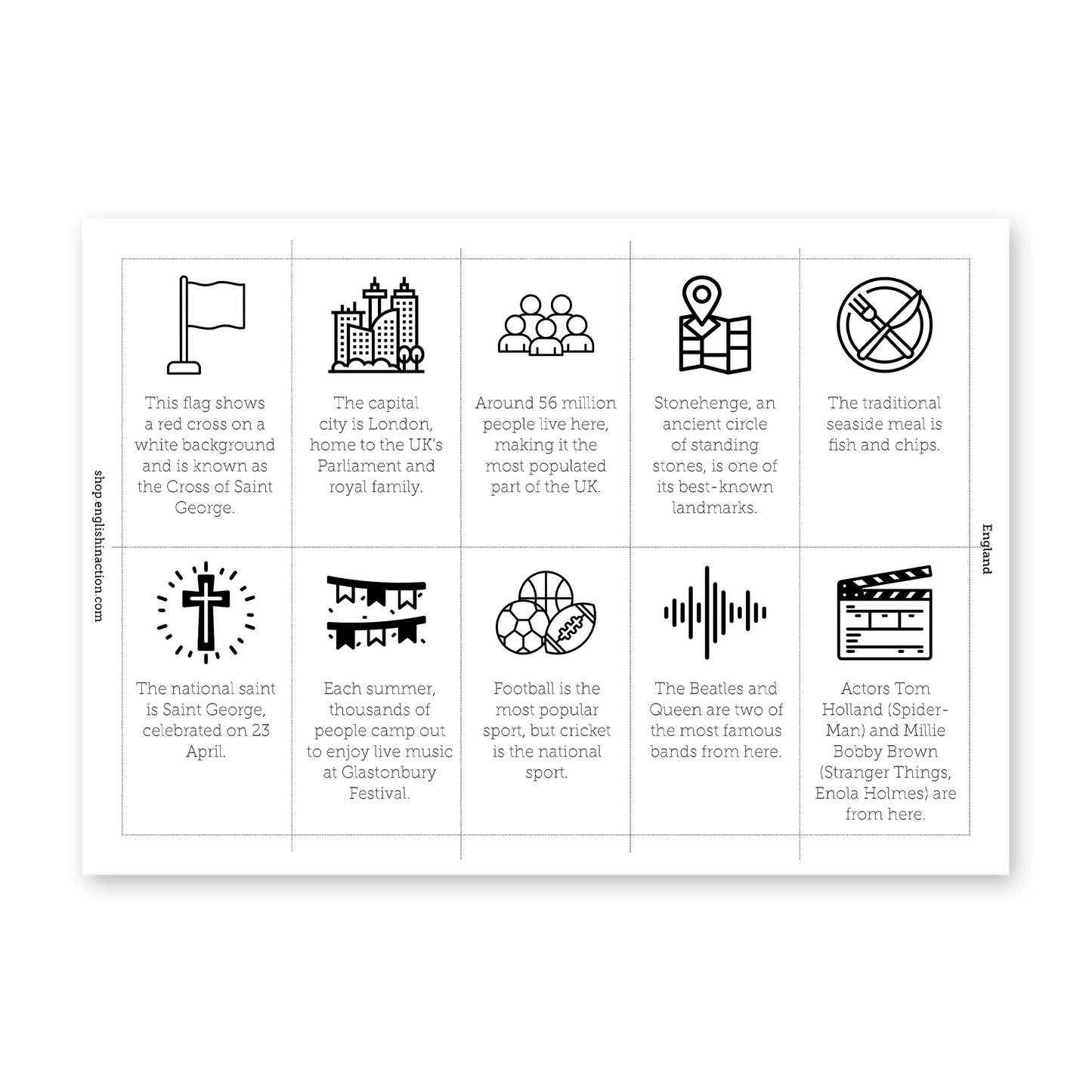 The Four Nations | Discover the UK Reading and Matching Activity