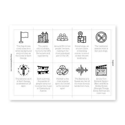 The Four Nations | Discover the UK Reading and Matching Activity