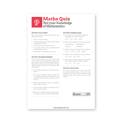 Maths Quiz | EFL Worksheet