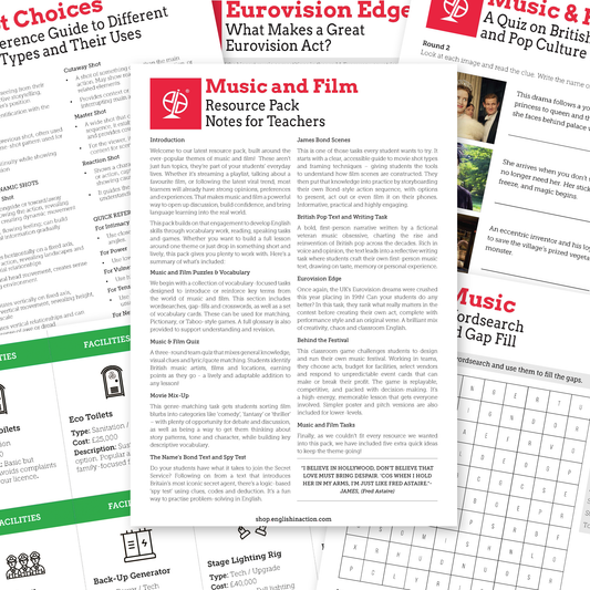 Music and Film | EFL Resource Pack for Teaching English Through Music and Film