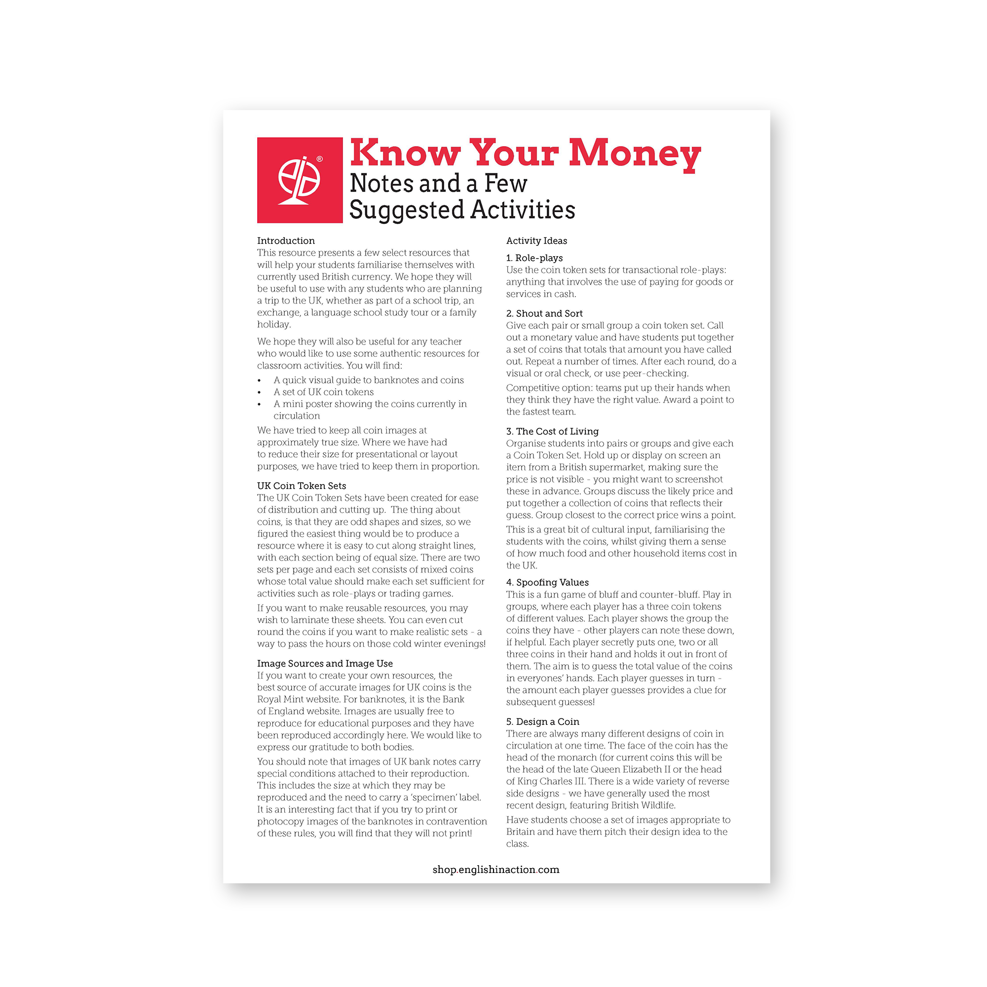 Know Your Money | Classroom Resource on UK Coins and Banknotes – EiA Shop
