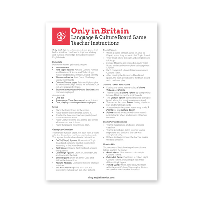 Only in Britain | Language and Culture EFL Board Game
