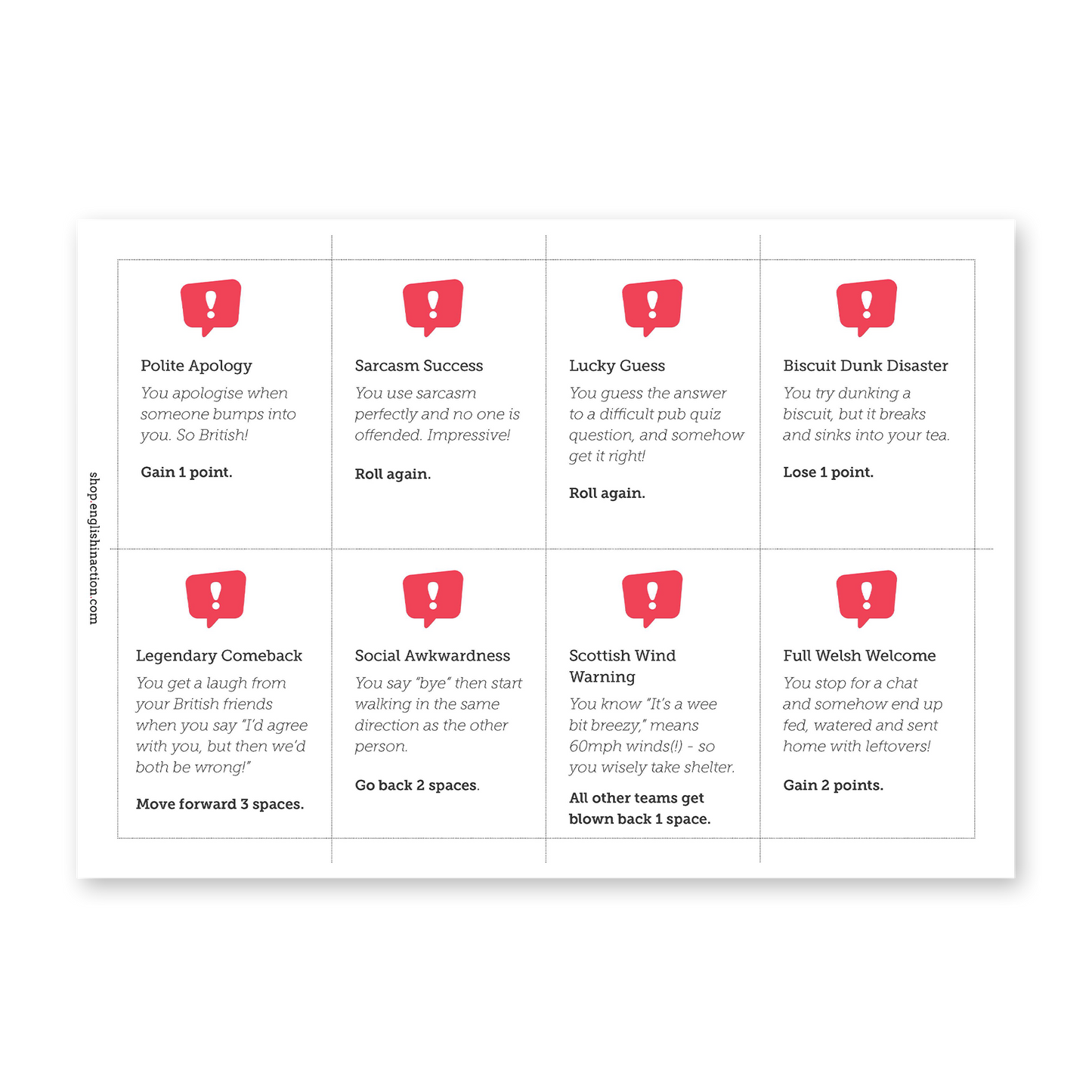 Only in Britain | Language and Culture EFL Board Game