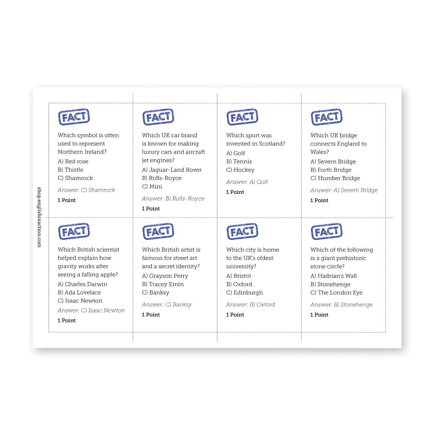 Only in Britain | Language and Culture EFL Board Game