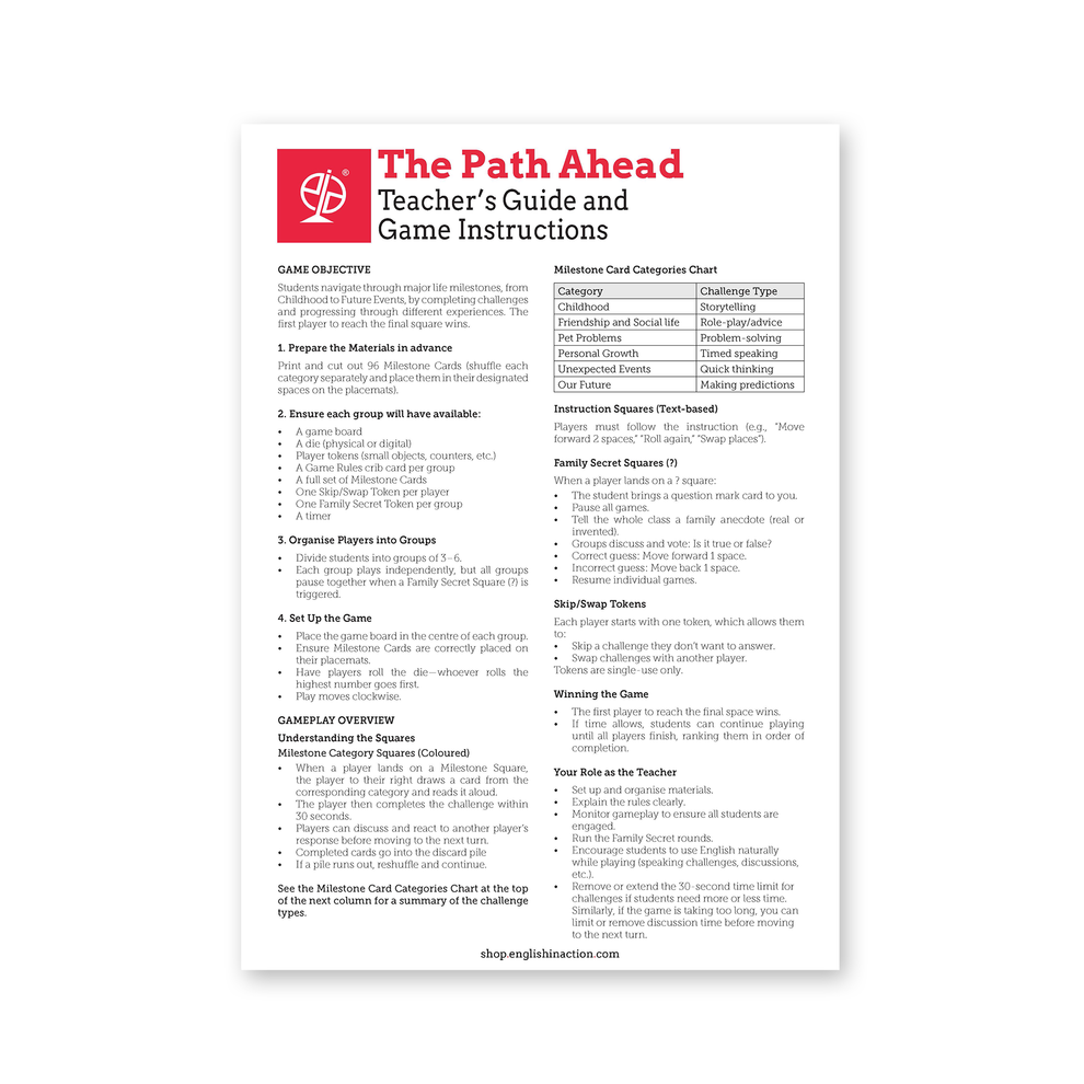 The Path Ahead – Life Milestones | ESL Board Game for Speaking and Sto ...