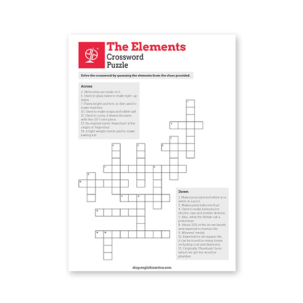 The Sciences and The Elements Puzzles | EFL Resource