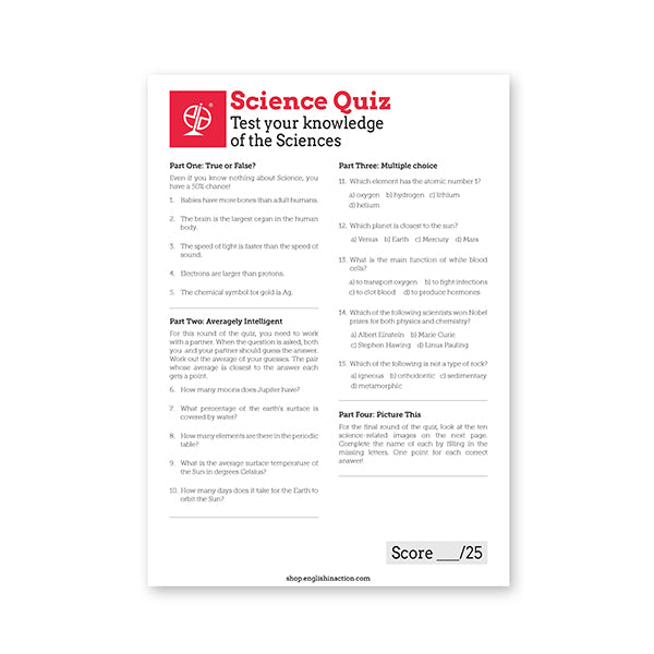 Science Quiz | EFL Resource