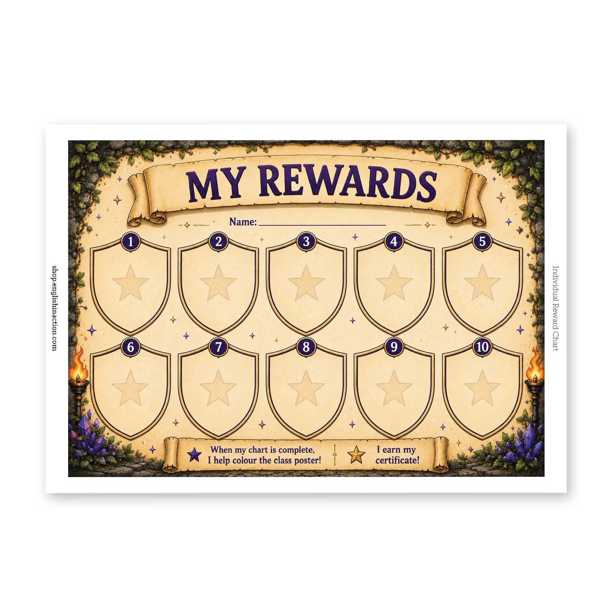 Reward Charts | Fantasy-Themed Classroom Reward System for Young Learners - TEFL-Toolkit.com