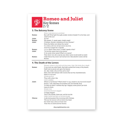 Romeo and Juliet Scenes | EFL Script Resource with Key Extracts and Performance Notes - TEFL-Toolkit.com