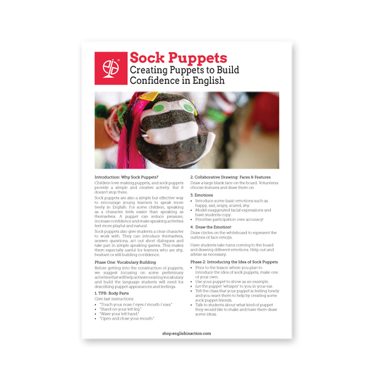 Sock Puppets | Puppet-Making and Speaking Activities for EFL - TEFL-Toolkit.com