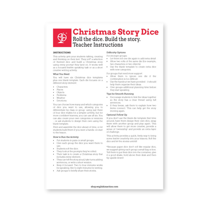 Christmas Story Dice | Creative EFL Storytelling Activity