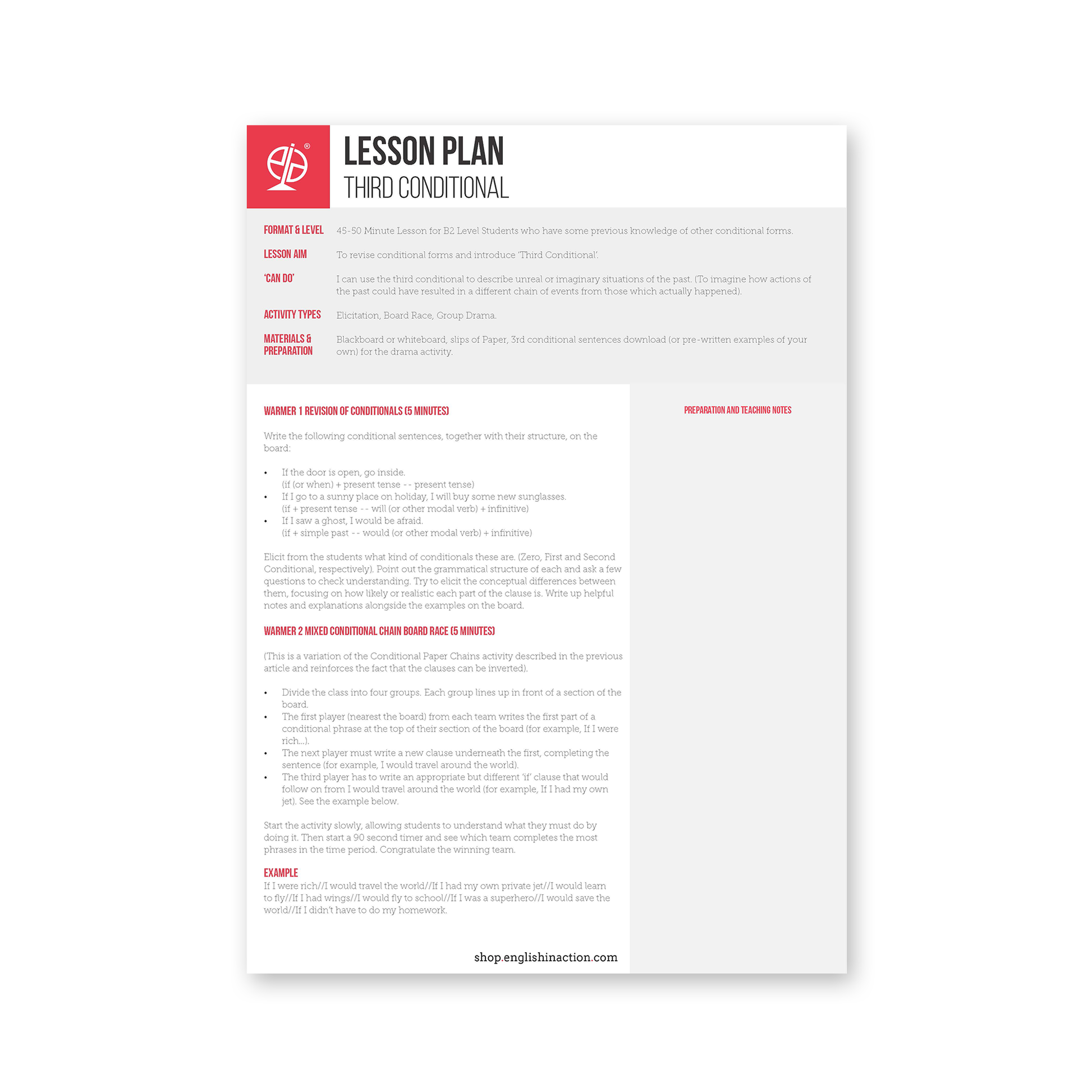 Third Conditional | EFL Lesson Plan - TEFL-Toolkit.com