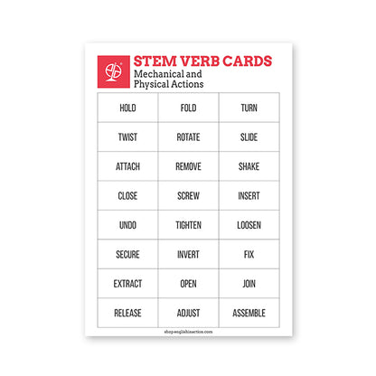 STEM Verb Cards| EFL Resource