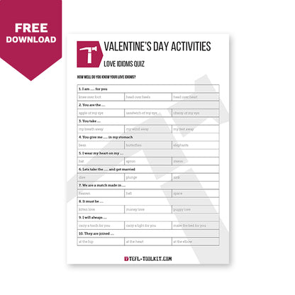 Valentine's Day Activities | EFL Worksheets - TEFL-Toolkit.com